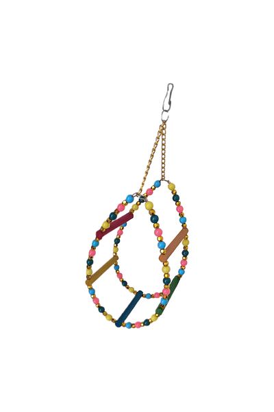 kapsulavm Drop Bird Swing with Colorful Beads and Ladder 9-24 cm