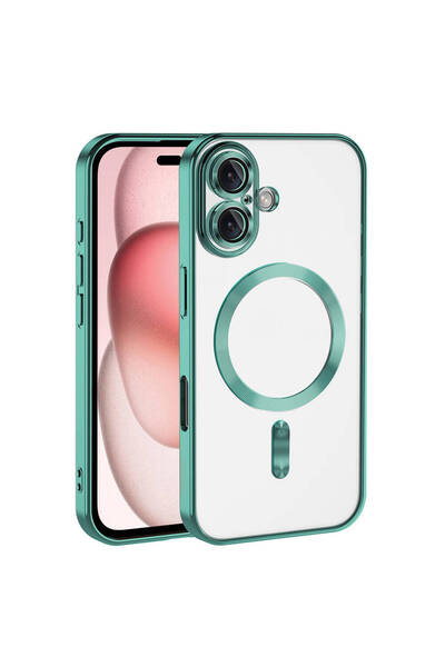 UnDePlus Apple iPhone 16 Plus Kılıf Magsafe Kamera Lensli Korumalı Şeffaf Sil...