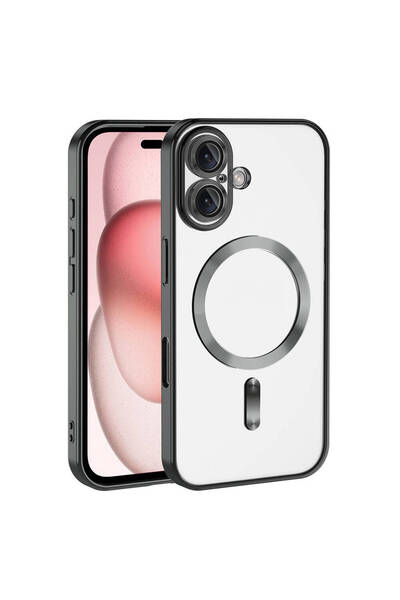 UnDePlus Apple iPhone 16 Plus Kılıf Magsafe Kamera Lensli Korumalı Şeffaf Sil...