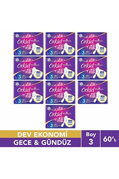 Orkid Platinum Anne Kız Hijyenik Ped Paketi Gece & Gündüz 60lı Dev Ekonomik P...