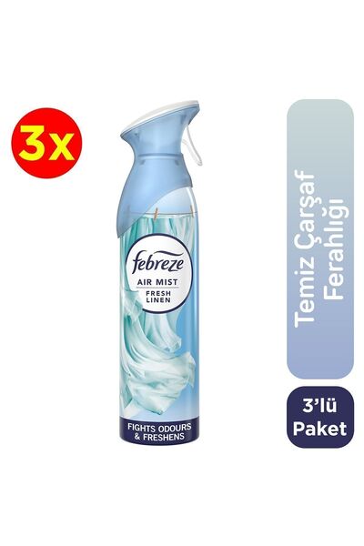 Febreze Hava Ferahlatıcı Sprey Oda Kok Temiz Çarş 185 ml X3