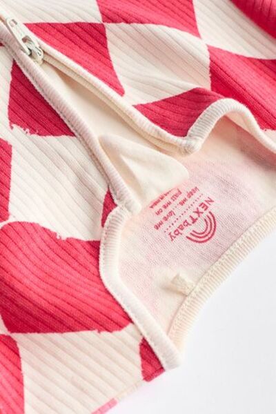Next Baby 100% Cotton Red Heart Patterned 3-Piece Sleepsuit Set