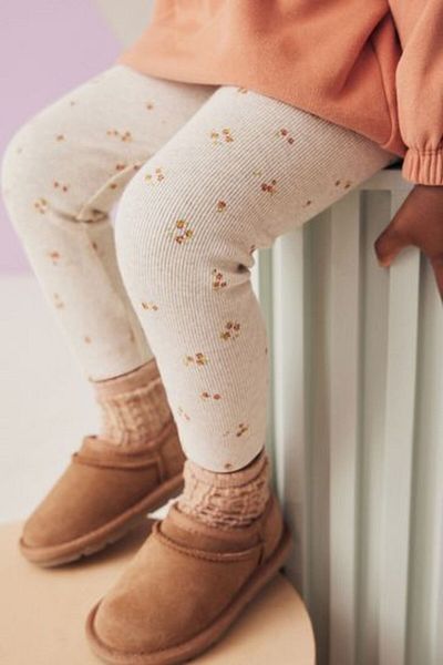Next Baby Pleated Pomegranate Flower Patterned Baby Sweatshirt and Leggings Set
