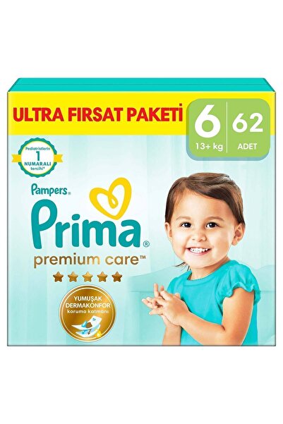 Prima Bebek Bezi Premium Care 6 Beden 62 Adet Ekstra Large Fırsat Paketi