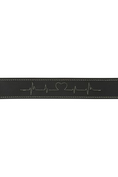 Trixie 55-65cm 40mm Black Thick Leather Dog Collar - L-XL