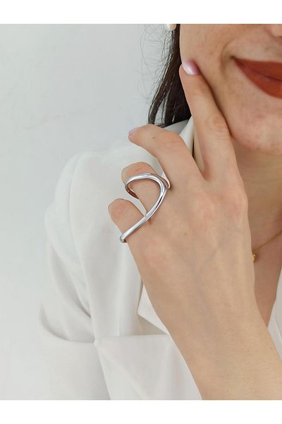 Çlk Accessories Premium Adjustable Geometric Plate Ring