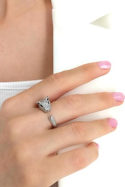 Çlk Accessories Premium Adjustable Jewelled Snake Ring