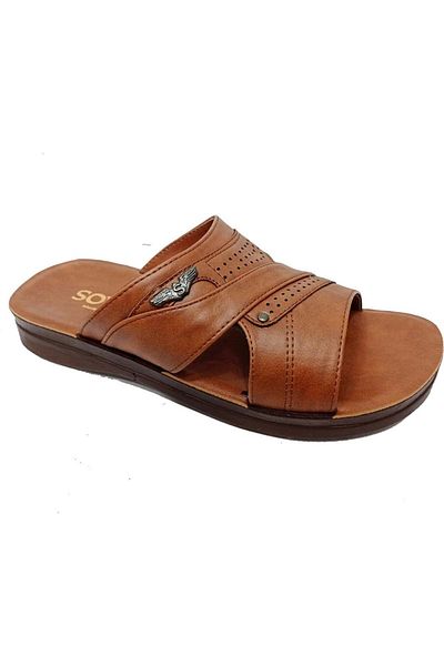 moda ayakkabım Pantofi de modă 5421 Papuci casual maro pentru bărbați