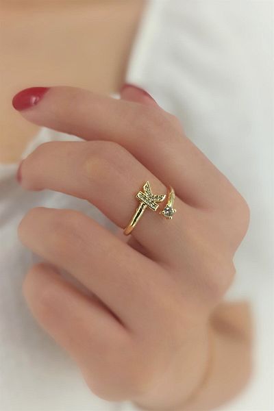 Çlk Accessories محشش حرف K الدائري Stoneharfyüzükk