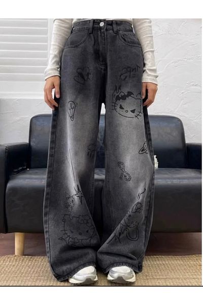 DEEFWEAR Hello Kıty Printed Trend Jean Trousers