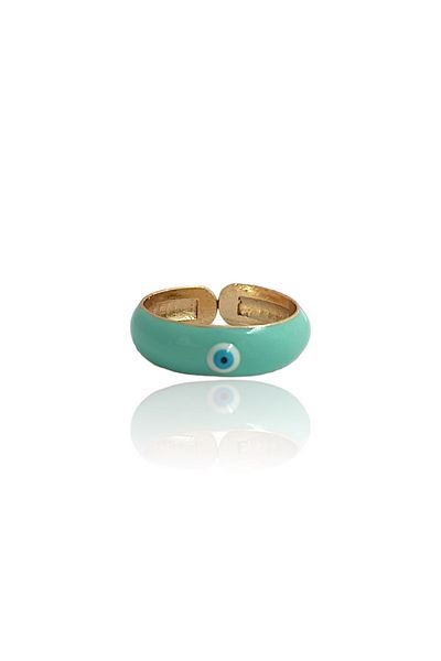 Çlk Accessories Adjustable Enamel Evil EYe Beaded Ring - TrYing1278