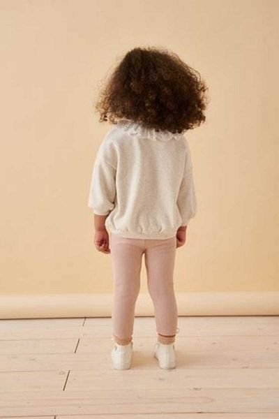 Next Baby Pink Leggings and Cotton Cream Lace Collar Cardigan Set