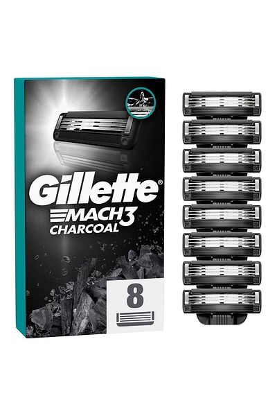 Gillette 8 Pack Mach3 Charcoal Advantageous ανταλλακτικές λεπίδες ξυραφιού