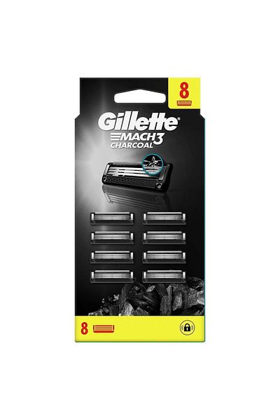 Gillette 8 Pack Mach3 Charcoal Advantageous ανταλλακτικές λεπίδες ξυραφιού