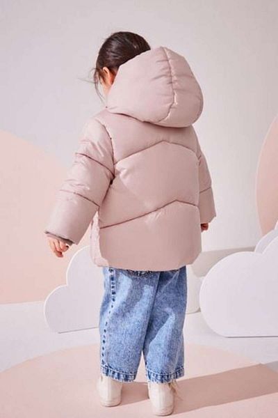 Next Baby Pink Hooded Water Resistant Full Fleece Lined Coat