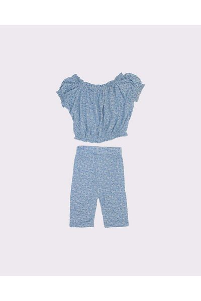 rg kidsstore Set pantaloni scurți și bluză cu imprimeu floral pentru fete