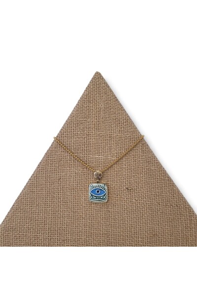 Hedea Inspiration Fairy Rice Tile Stone Steel Chain Necklace