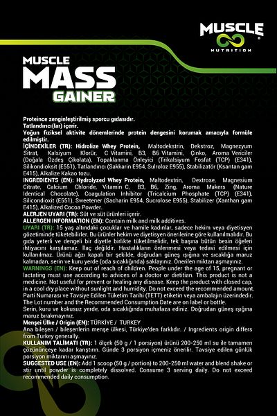 MUSCLEFOOD Massgainer - Chocolate Flavored 2000Gr Carb Powder, 40 Servings