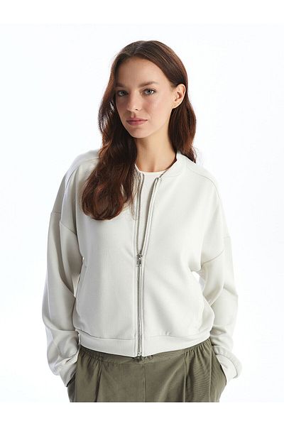 LC Waikiki Lcw College Collar Oversize Women's Zippered Sweatshirt