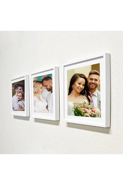 Andoweb White Square Frame - 3 Pieces