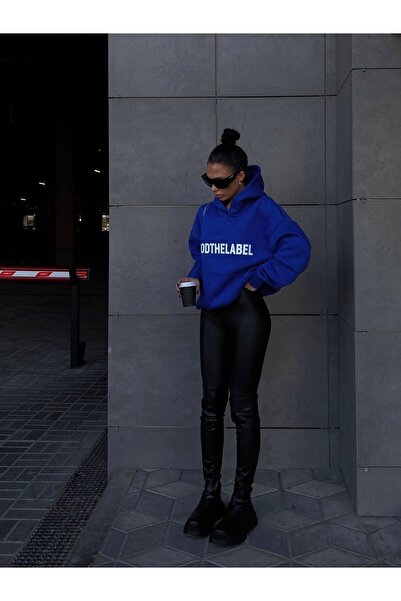 SeusCraft Moodthelabel Суитшърт - Sax Blue Оверсайз суитшърт с качулка и шнур