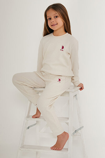 U.S. Polo Assn. Girl's Cream Pajama Set 50285868 -Vr071