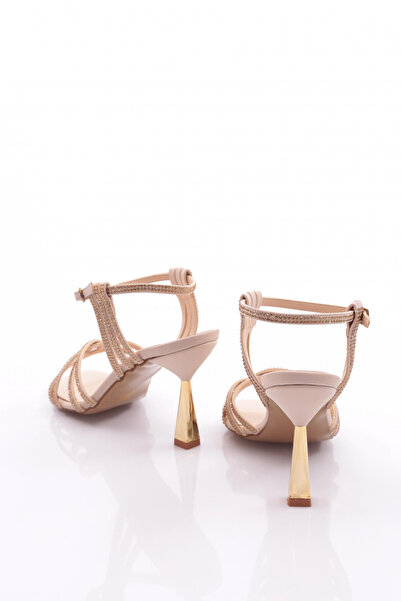 DGN Women's Ankle Strap Heeled Shoes Beige Nubuck 221162821