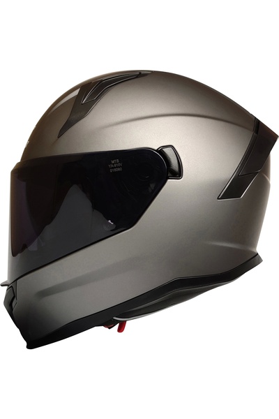 MTS M-910 MAT GRİ GÜNEŞ VİZÖRLÜ KASK (SİYAH CAMLI)