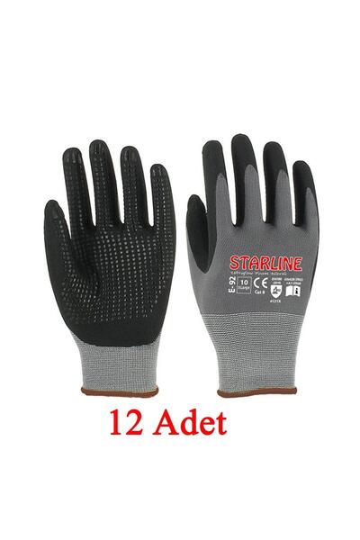 Starline E-92 Puanlı Mikro Köpük Nitril Eldiven Montaj Eldiveni No.9/large - 12 Adet