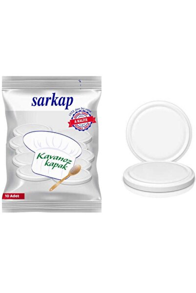 Sarkap Hijyenik Paketli 10 Adet Kavanoz Kapağı - Beyaz - 82mm