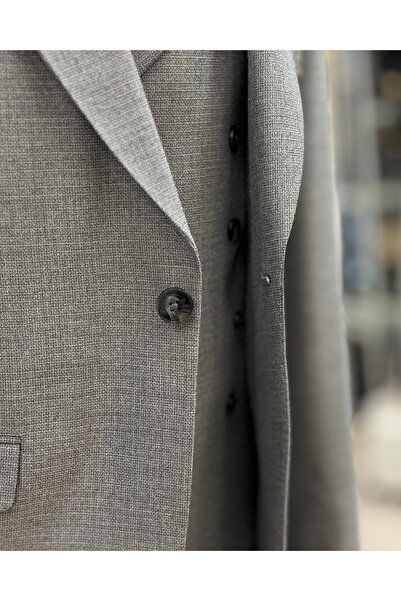 TerziAdemAltun İtalyan stil slim fit erkek ceket yelek pantolon takım elbise Gri T10785