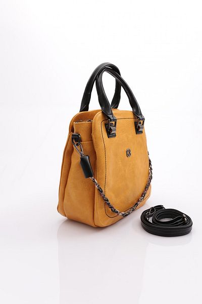 DGN Yellow Black Chain Women's Bag 7353437