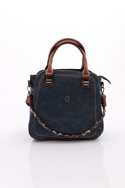DGN Women's Shoulder Bag Navy Blue Tan 7353437