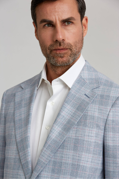 Bisse Double Slit 2 Button Blue Men's Jacket