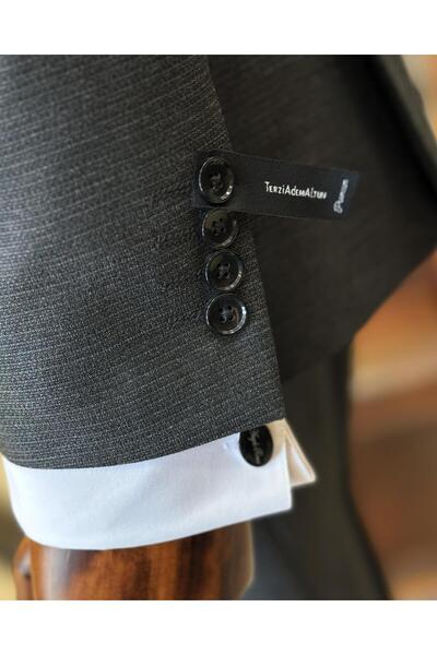 TerziAdemAltun Антрацитовий італійський стиль Slim Fit піджак і жилет - T10338
