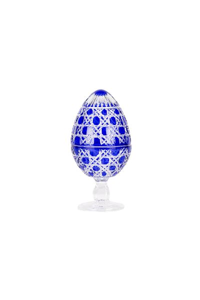 Saray Ottoman handicraft Bowl Glass Bowl Serving Bowl Small Egg Blue