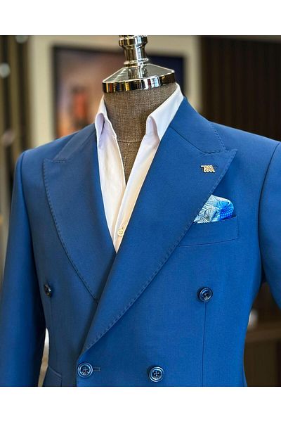 TerziAdemAltun PeTrol Color ITalian STyle Slim FiT Double BreasTed JackeT and PanTs SeT - T12595