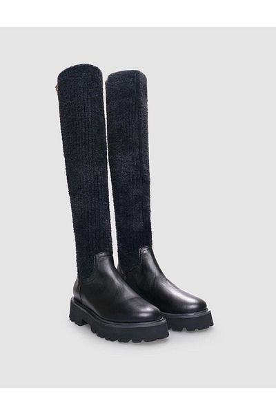 Cabani 100% Genuine Leather Black Women's over the Knee Daily Boots
