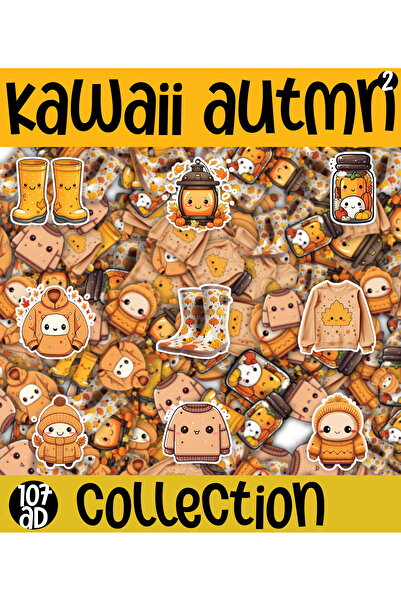 cakaybu Set de autocolante Kawaii Sea cu tematică de toamnă, 2 coli A4 - 107 ...