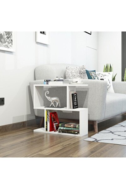 DECORMET Lale Yan Sehpa Beyaz