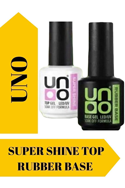 UNO GELPOLİSH Uno Top Coat Super Shine - Uno Rubber Base Coat 15ml