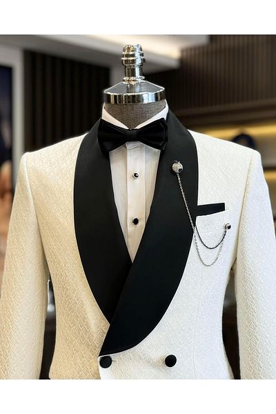 TerziAdemAltun WhiTe ITalian STyle Slim FiT Groom SuiT JackeT and PanTs SeT - T12028