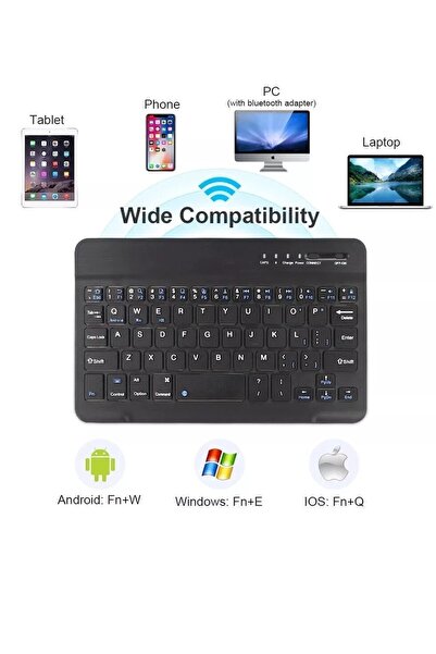 corcishop Hometech Alfa 11BT 10.9 Kılıf Universal Standlı + Bluetooth Klavye Mouse Set +  Kalem