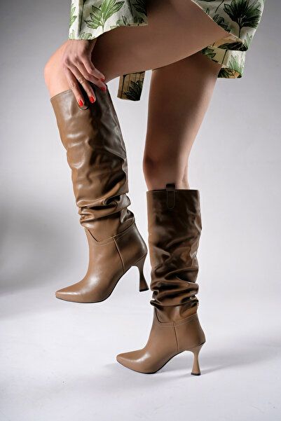 Riccon Bhelzilo Dámské kozačky na podpatku 00128511 Norková kůže