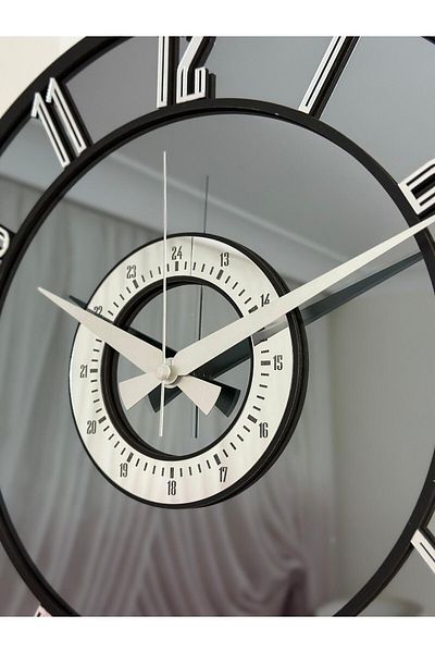Pey Aksesuar Mirror Wall Clock (Real Mirror) 50 cm Modern Design