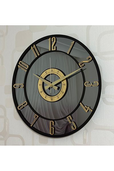 Pey Aksesuar Mirror Wall Clock (Real Mirror) 50 cm Modern Design