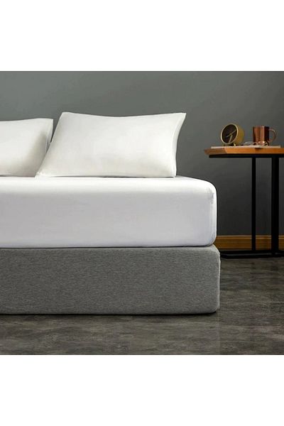 Sabia Double Organic Cotton Sheet Set - 140X200Cm, 30cm Height, Elastic, 62 Strings (155 Tc)