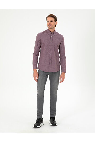 Pierre Cardin Mor Slim Fit Uzun Kollu Gömlek 50293756-VR038