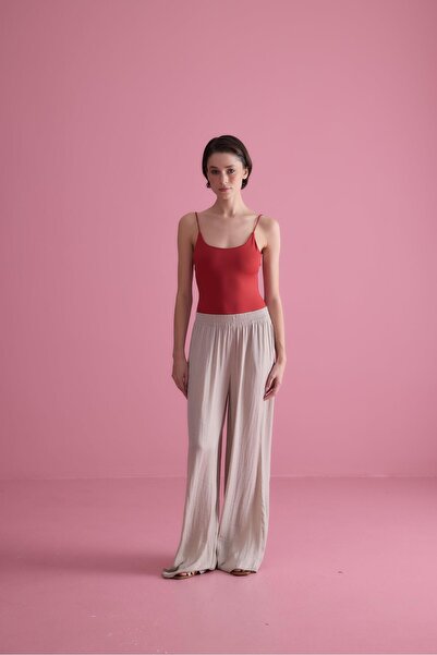 TUBİA Γυναικείο κόκκινο λουράκι με κουμπωτό κορμάκι