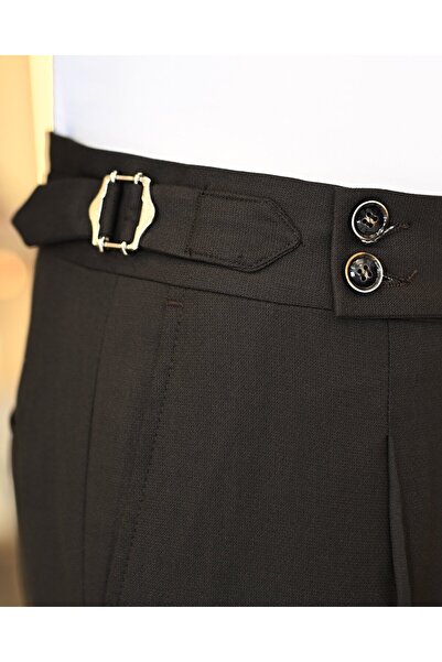 TerziAdemAltun İtalyan stil ceket yelek pileli pantolon takım elbise kahverengi T11314